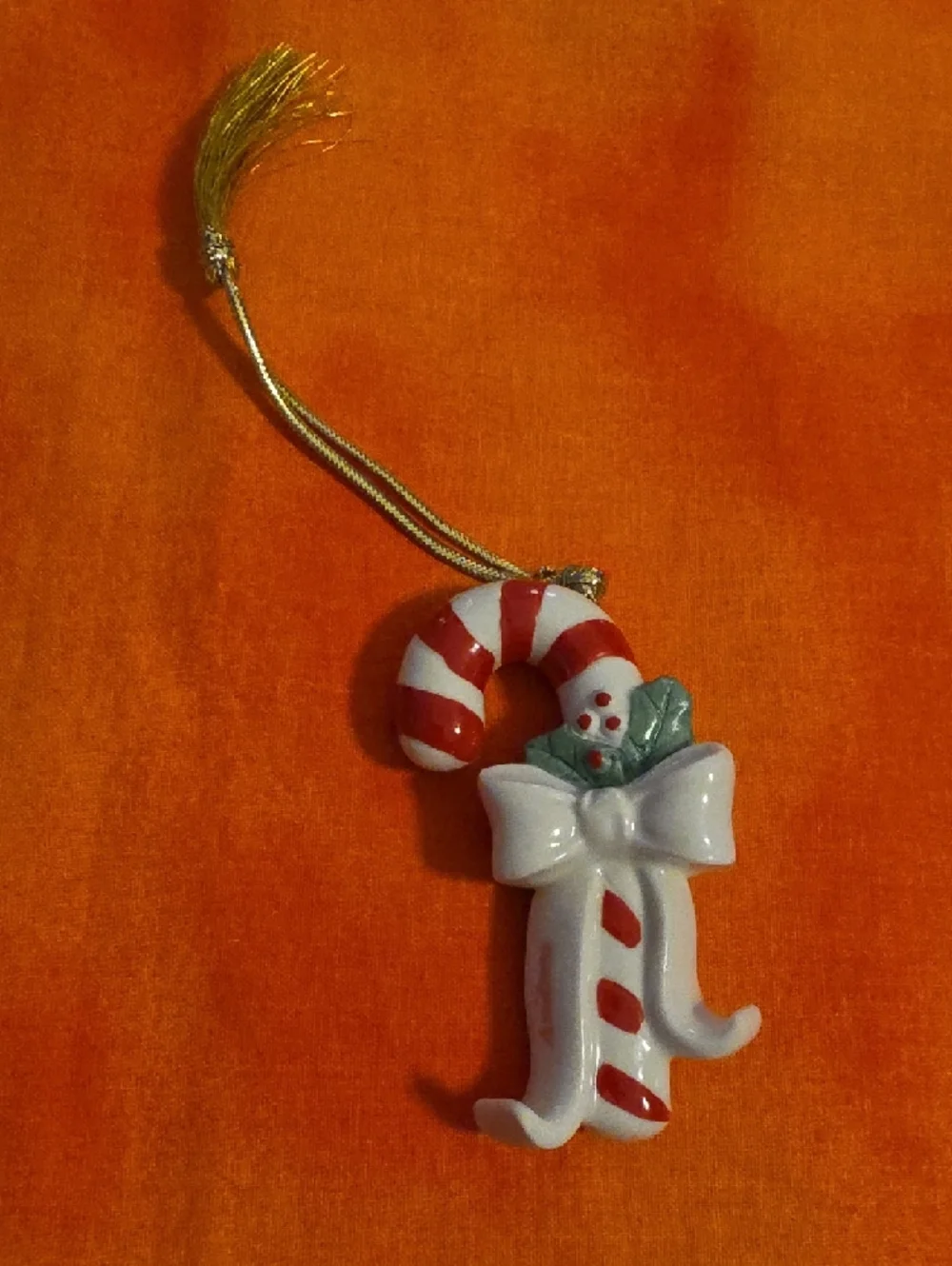 Lenox Red & White Candy Cane Ornament Andrew Personalized